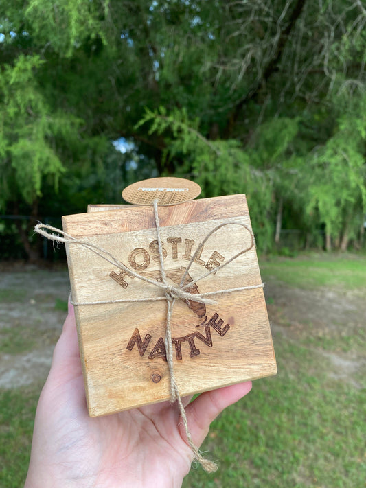 Laser Engraved Coaster Set
